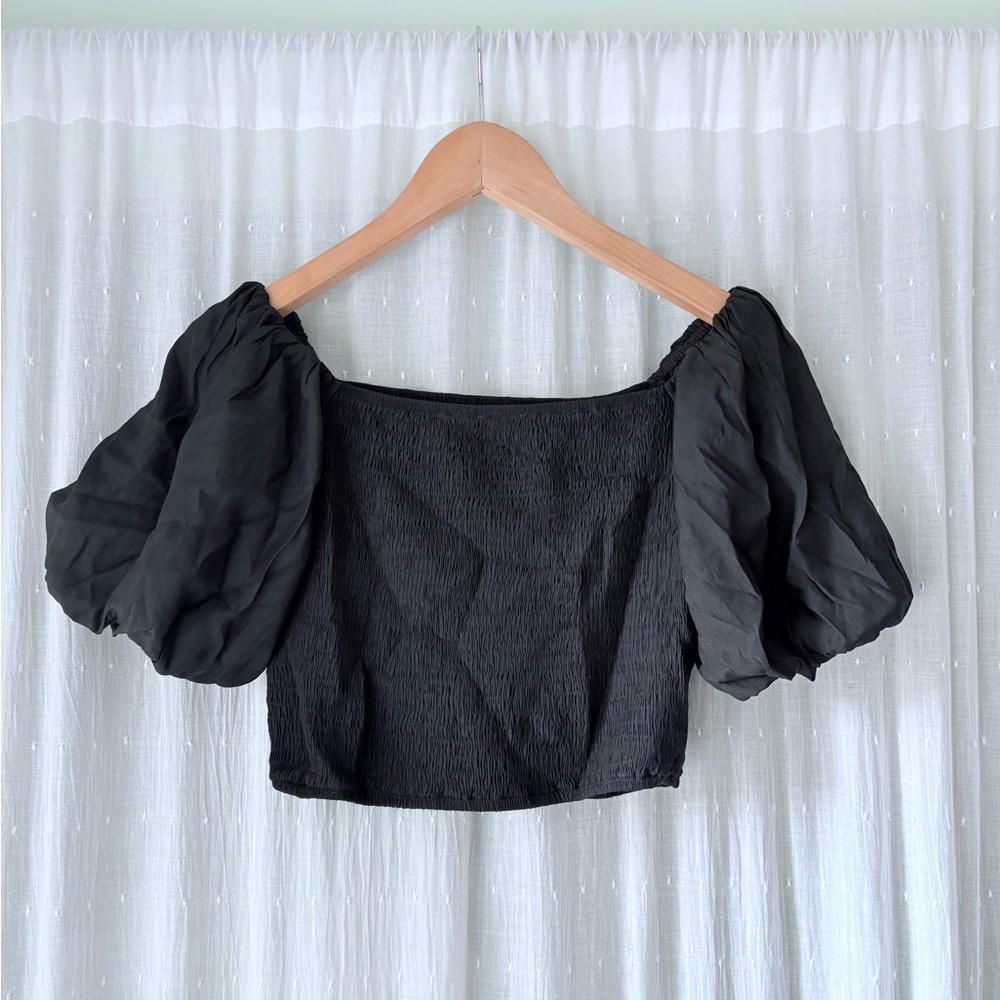 Black Smocked top by And Now This - Picture 2 of 4